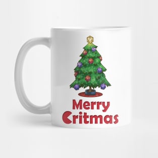 Merry Critmas D20 Dice Christmas Tree Mug